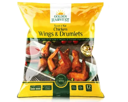 Golden Harvest Sweet & Hot Chicken Wings and Drumlets 500gm