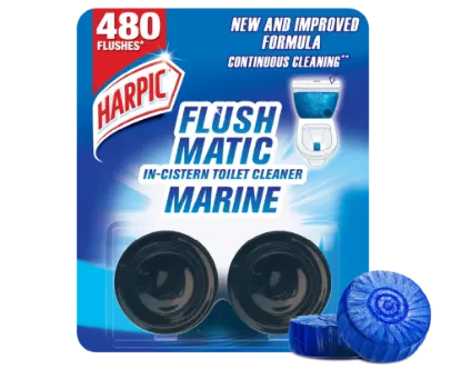 Harpic Flush Matic Marine In Cistern Toilet Cleaner 2X50gm