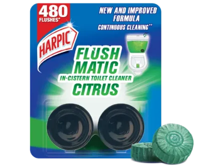 Harpic Flush Matic Citrus In Cistern Toilet Cleaner 2X50gm