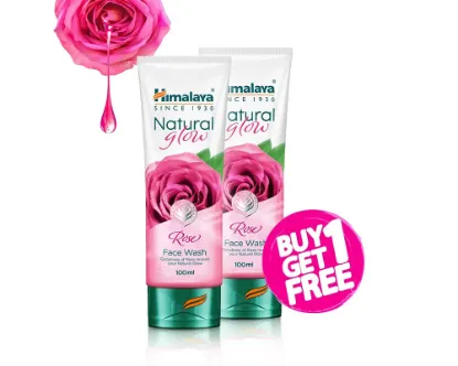 Himalaya Natural Glow Rose Face Wash 100ml (Buy1 Get1