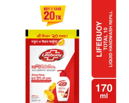Lifebuoy Total 10 Hand Wash Refill 170ml (Buy2 Save 20 tk)