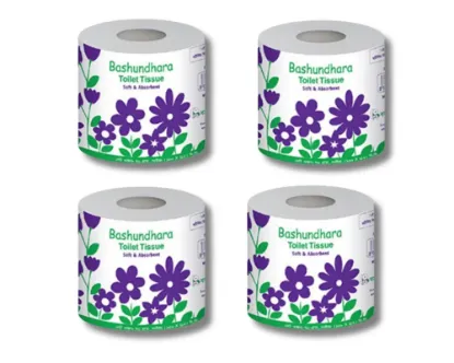 Bashundhara Toilet Tissue White 4Pcs