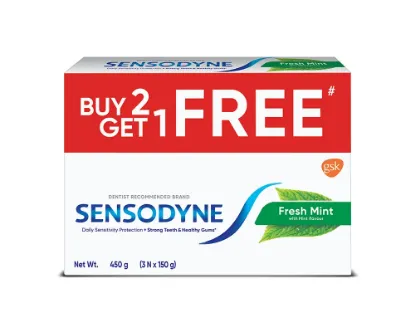 Sensodyne Fresh Mint Toothpaste 150gm (Buy2 Get1