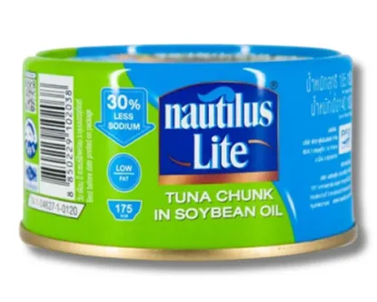 Nautilus Lite Tuna Chunk in Soybean oil 185(±)20gm